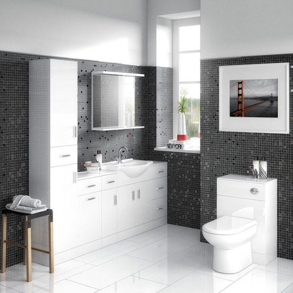 Cove White 1200mm Large Vanity Unit - Image 4