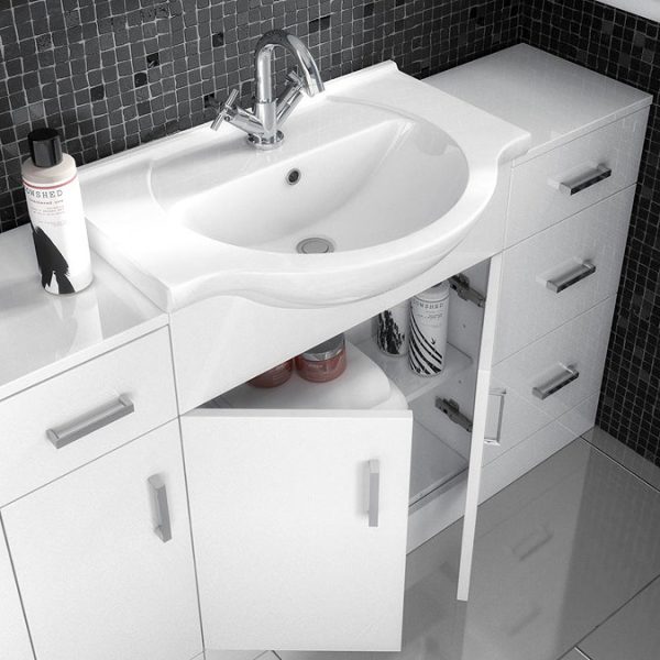 Cove White 650mm Vanity Unit - Image 3