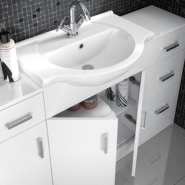 Cove White 850mm Vanity Unit - Image 3