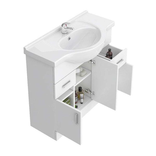 Cove White 850mm Vanity Unit - Image 5