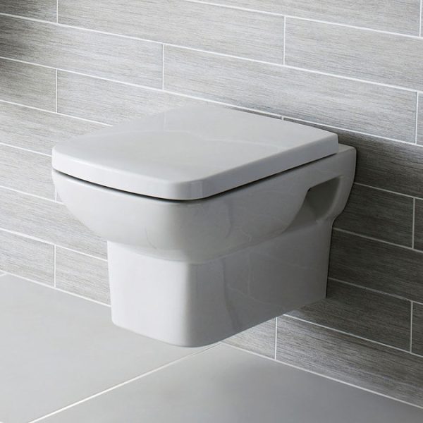 Hudson Reed Arlo Square Wall Hung Pan with Top Fix Soft Close Seat - Image 2