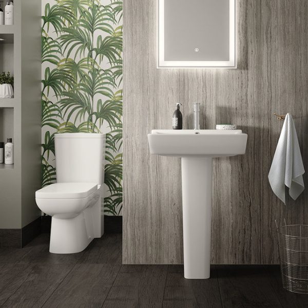 Hudson Reed Arlo Compact Flush to Wall Toilet + Soft Close Seat - Image 2
