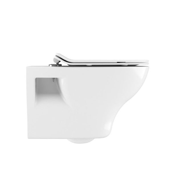 Crosswater MPRO Brushed Brass / Kai Toilet + Concealed WC Cistern with Wall Hung Frame - Image 3