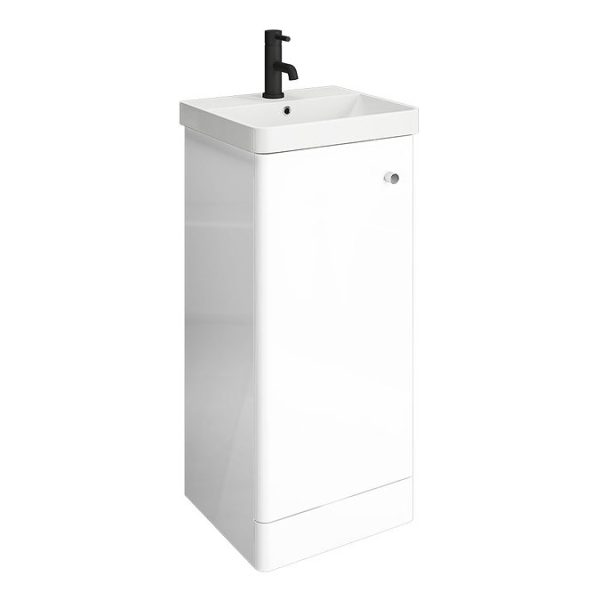 Cruze 400mm Curved Gloss White Vanity Unit - Image 4