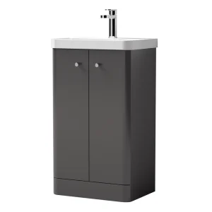 Cruze Curved Vanity Unit   500mm   Gloss Grey