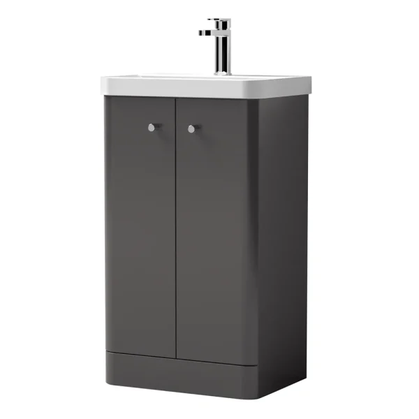 Cruze Curved Vanity Unit   500mm   Gloss Grey
