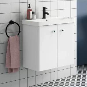 Cruze 600mm Curved Gloss White Wall Hung Vanity Unit