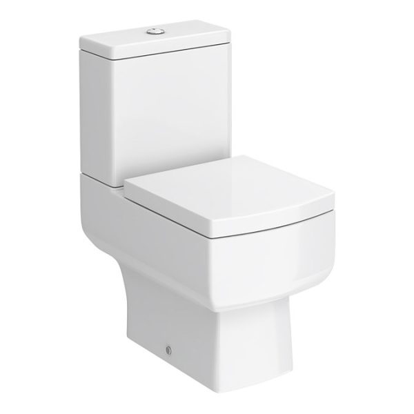 Cubo Modern Square Close Coupled Toilet + Soft Close Seat - Image 3