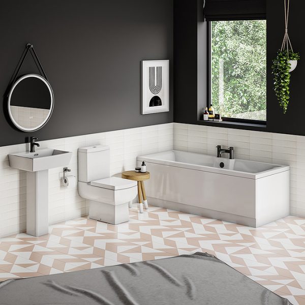 Cubo Modern Square Close Coupled Toilet + Soft Close Seat - Image 2