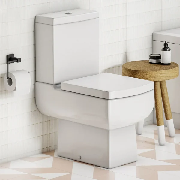 Cubo Modern Square Close Coupled Toilet + Soft Close Seat