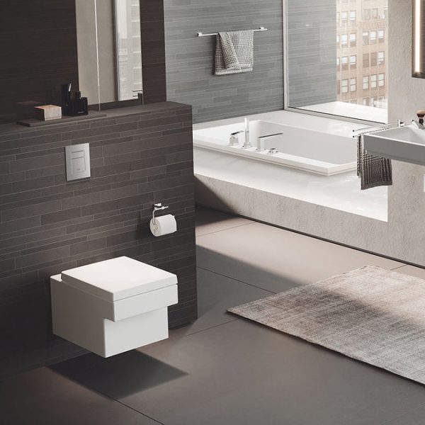 Grohe Cube Ceramic Rimless Wall Hung Toilet with Soft Close Seat - Image 6