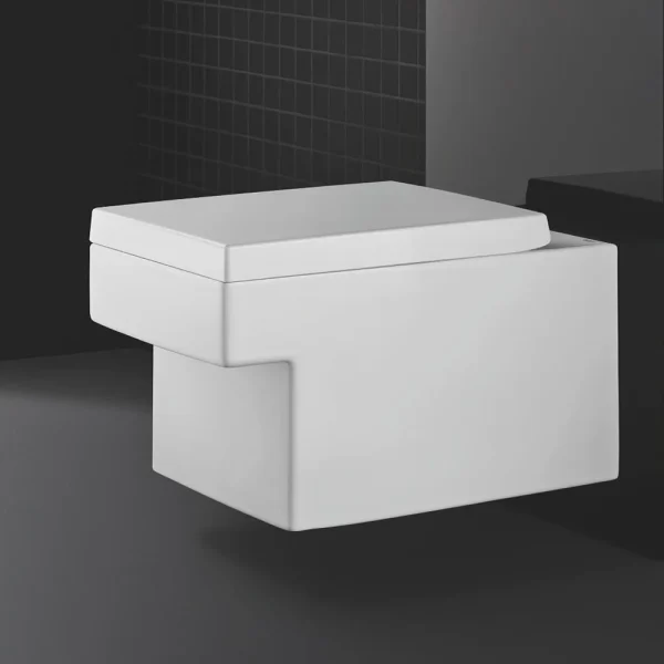 Grohe Cube Ceramic Rimless Wall Hung Toilet with Soft Close Seat