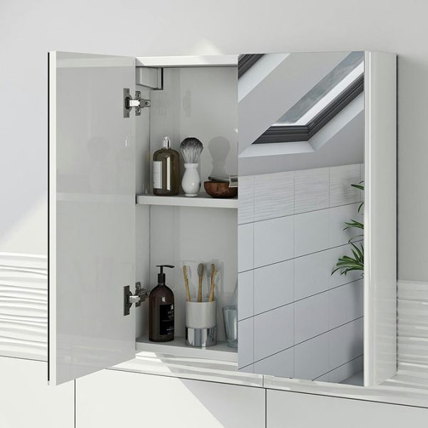 Mode 650 x 600mm White Mirror Cabinet - Image 5