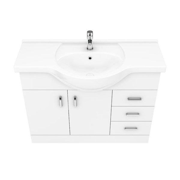 Cove White 1050mm Large Vanity Unit - Image 6