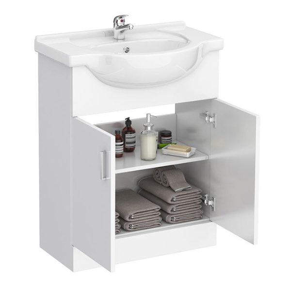 Cove White 650mm Vanity Unit (Flat Packed) - Image 4