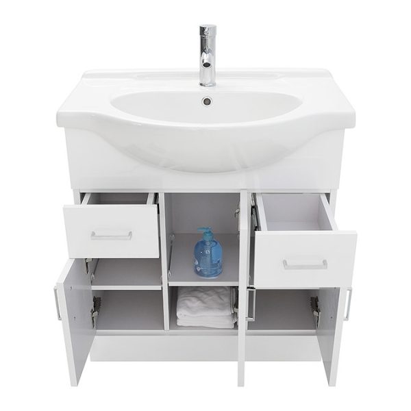 AquaSure Cove White PVC 850mm Vanity Unit   100% Waterproof - Image 6