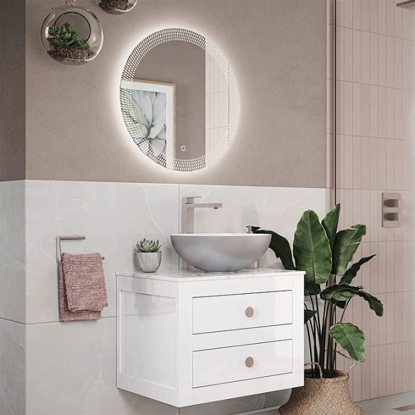 Crosswater Canvass 600mm LED Illuminated Bathroom Mirror with Anti Fog - Image 4