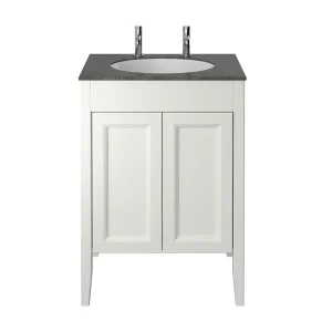 Heritage Caversham Chantilly Freestanding Dorchester Vanity with Dark Concrete Effect Basin Top