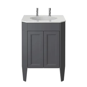 Heritage Caversham Graphite Freestanding Granley Vanity with White Marble Effect Basin Top