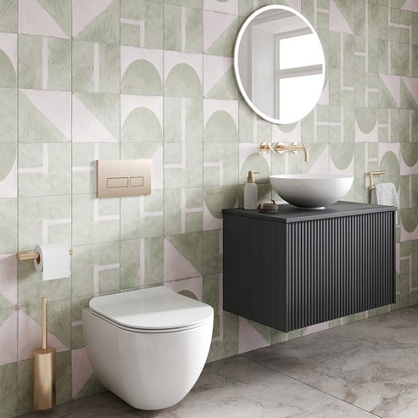 Crosswater Limit 700mm Steelwood Wall Hung Slatted Vanity Unit with Worktop - Image 2
