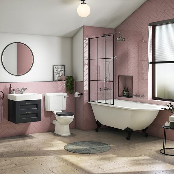 Chatsworth Traditional Graphite 560mm 2 Drawer Wall Hung Vanity - Image 7