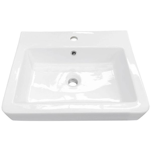 Chatsworth Traditional Blue 560mm 2 Drawer Wall Hung Vanity with Antique Brass Handles - Image 3