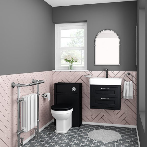 Chatsworth Traditional Graphite 560mm 2 Drawer Wall Hung Vanity - Image 6