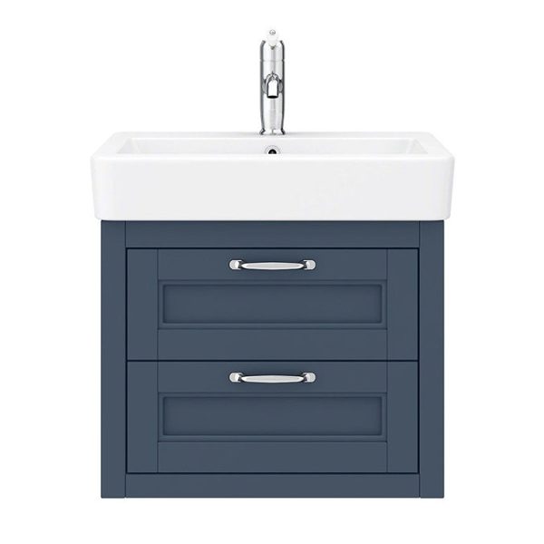 Chatsworth Traditional Blue 560mm 2 Drawer Wall Hung Vanity - Image 6