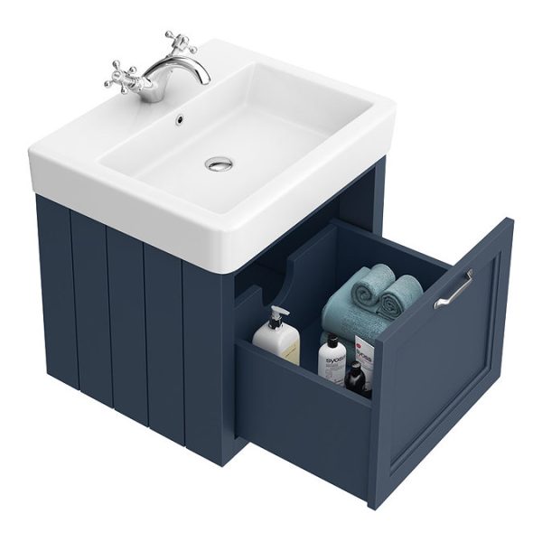 Chatsworth Traditional Blue 560mm Wall Hung Vanity - Image 6