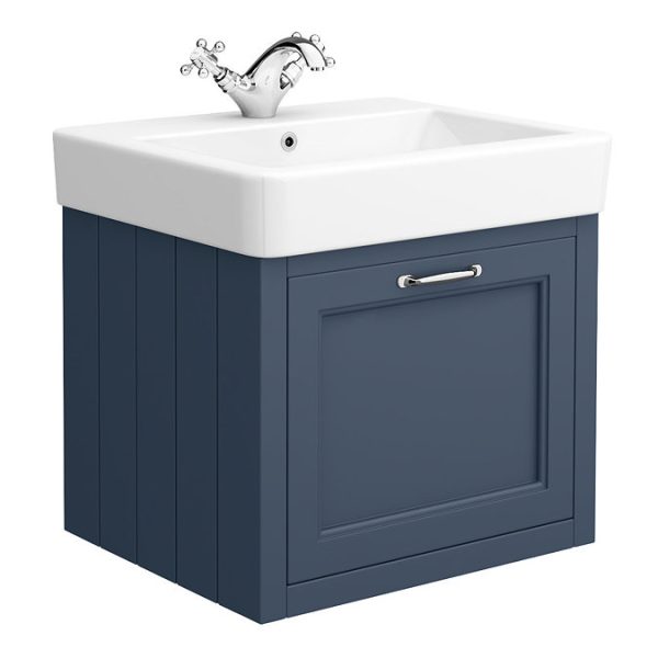 Chatsworth Traditional Blue 560mm Wall Hung Vanity - Image 3
