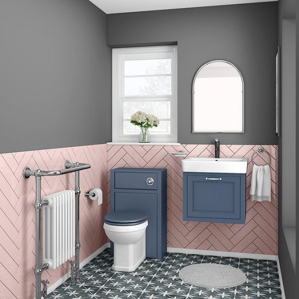 Chatsworth Traditional Blue 560mm Wall Hung Vanity - Image 9