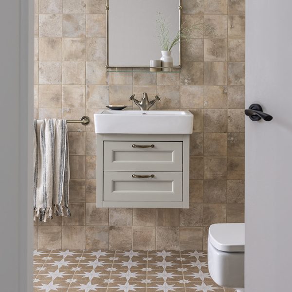Chatsworth Traditional Grey 560mm 2 Drawer Wall Hung Vanity - Image 4
