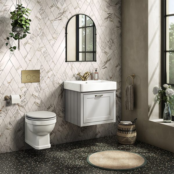 Chatsworth Traditional Grey 560mm Wall Hung Vanity - Image 3