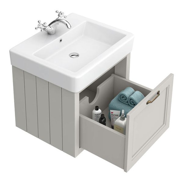 Chatsworth Traditional Grey 560mm Wall Hung Vanity - Image 7