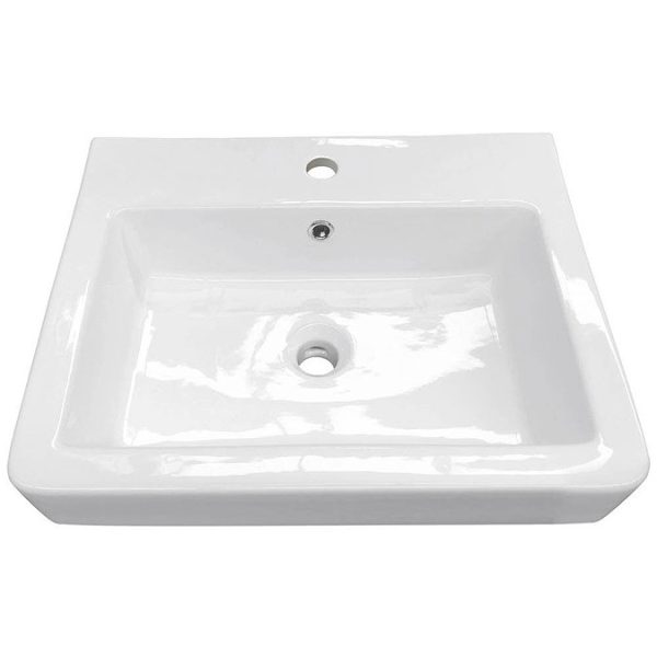Chatsworth Traditional Grey Wall Hung Vanity   560mm Wide with Matt Black Handle - Image 5