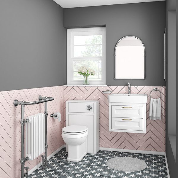 Chatsworth Traditional White 560mm 2 Drawer Wall Hung Vanity - Image 6