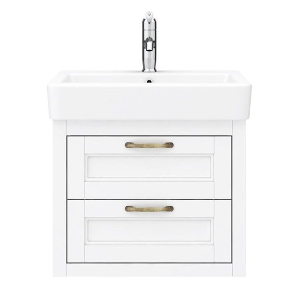 Chatsworth Traditional White 560mm 2 Drawer Wall Hung Vanity - Image 7