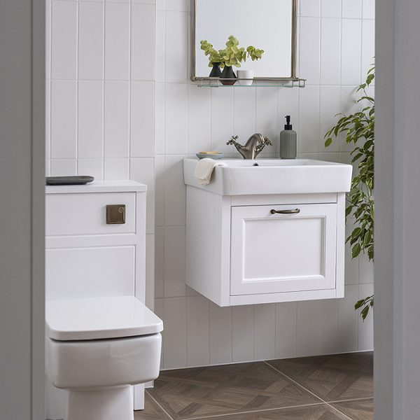 Chatsworth Traditional White 560mm Wall Hung Vanity - Image 4