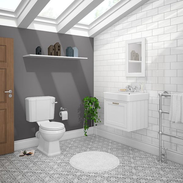 Chatsworth Traditional White 560mm Wall Hung Vanity - Image 7