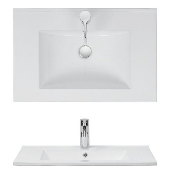 Crosswater Limit 700mm Steelwood Wall Hung Slatted Vanity Unit with Basin - Image 2