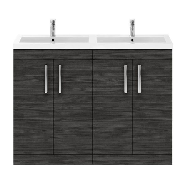 Brooklyn 1205mm Black Double Basin Vanity Unit - Image 4