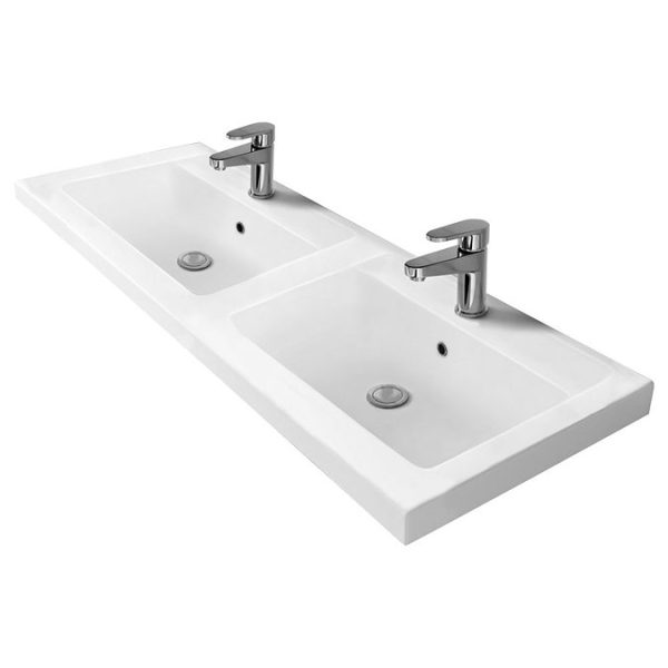 Brooklyn 1205mm Grey Mist Double Basin 4 Drawer Vanity Unit - Image 3
