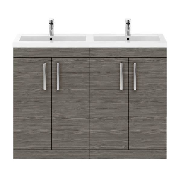 Brooklyn 1205mm Grey Avola Double Basin Vanity Unit - Image 4