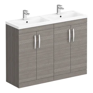 Brooklyn 1205mm Grey Avola Double Basin Vanity Unit