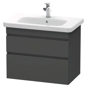 Duravit DuraStyle 800mm 2 Drawer Wall Mounted Vanity Unit   Graphite Matt