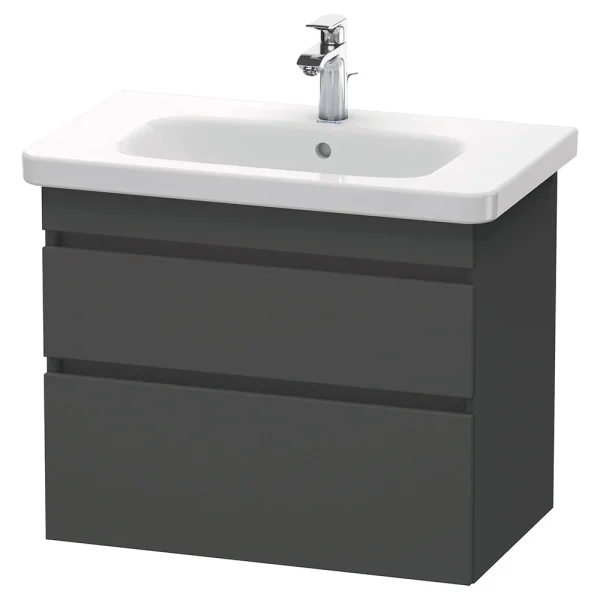 Duravit DuraStyle 800mm 2 Drawer Wall Mounted Vanity Unit   Graphite Matt