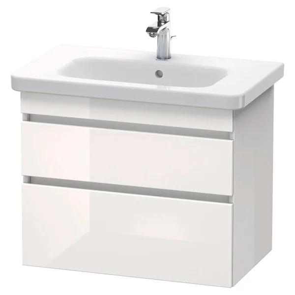Duravit DuraStyle 800mm 2 Drawer Wall Mounted Vanity Unit   White High Gloss