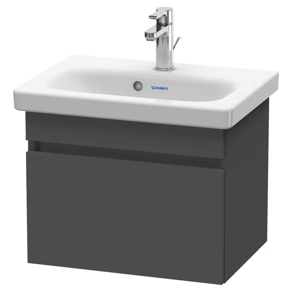 Duravit DuraStyle 550mm 1 Drawer Wall Mounted Vanity Unit   Graphite Matt