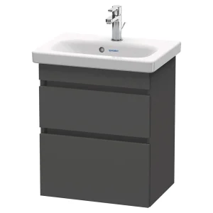 Duravit DuraStyle 550mm 2 Drawer Wall Mounted Vanity Unit   Graphite Matt