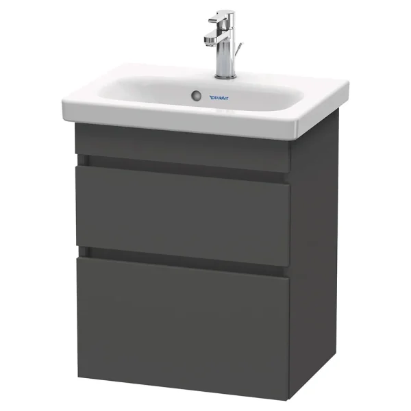 Duravit DuraStyle 550mm 2 Drawer Wall Mounted Vanity Unit   Graphite Matt
